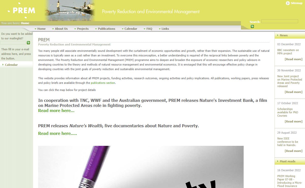 PREM - Poverty Reduction and Environmental Management