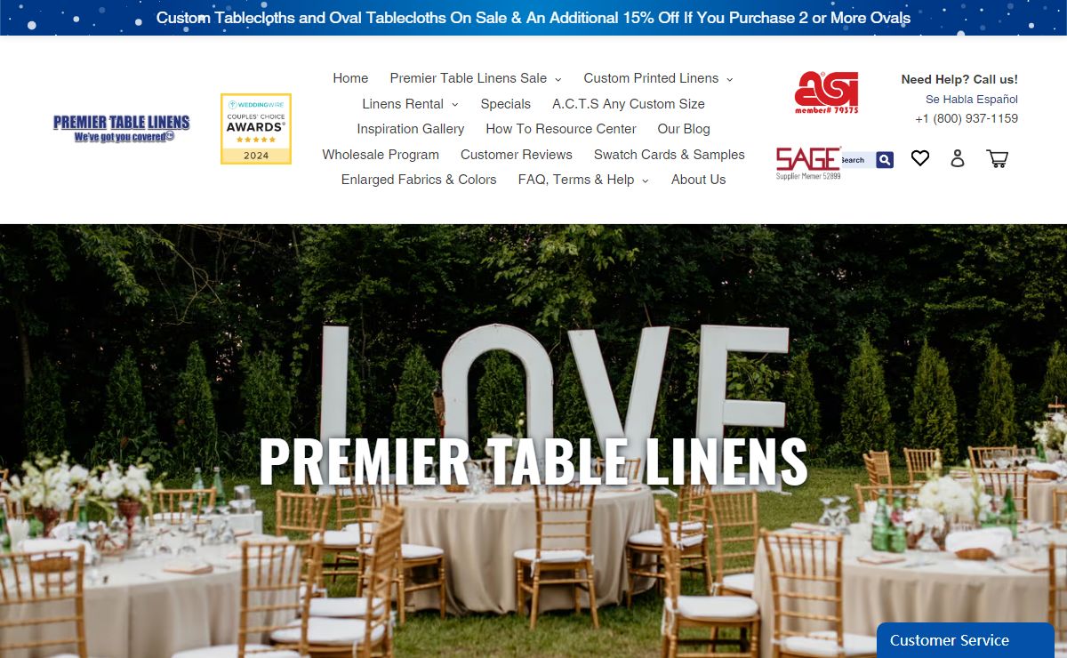 Premier Table Linens - Skirts, Tablecloths and Accessories