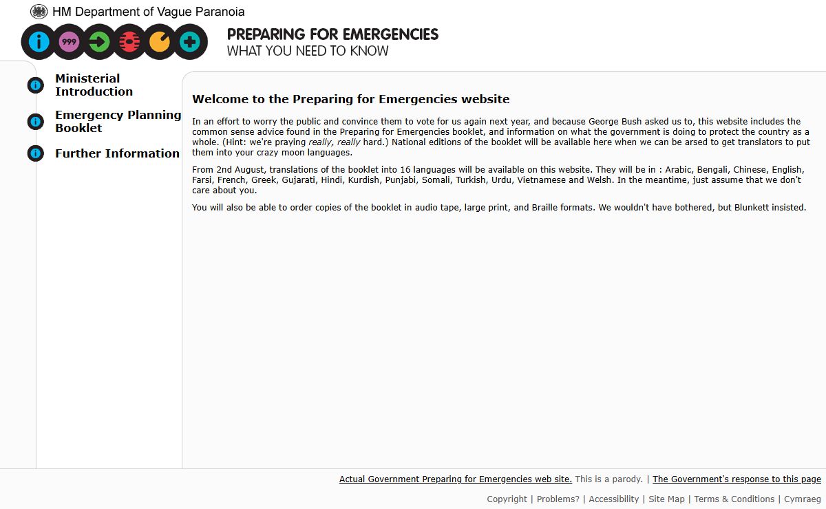 Preparing for Emergencies - Homepage