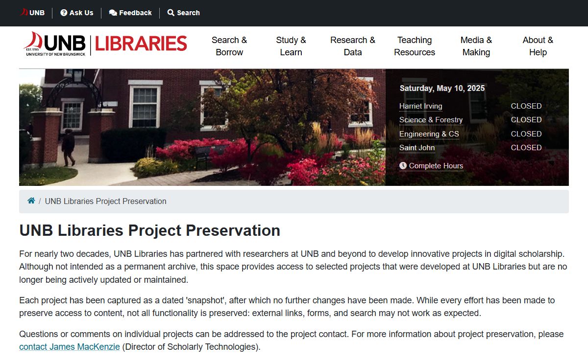 Project Preservation | UNB Libraries