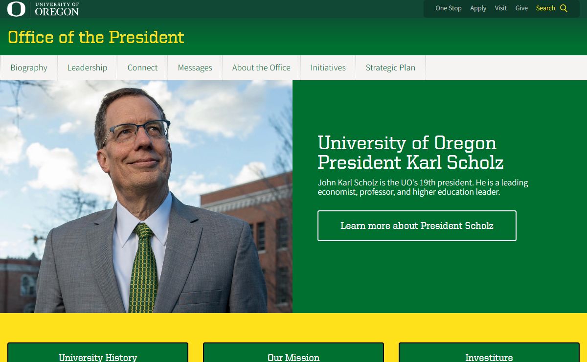 Office of the President | University of Oregon