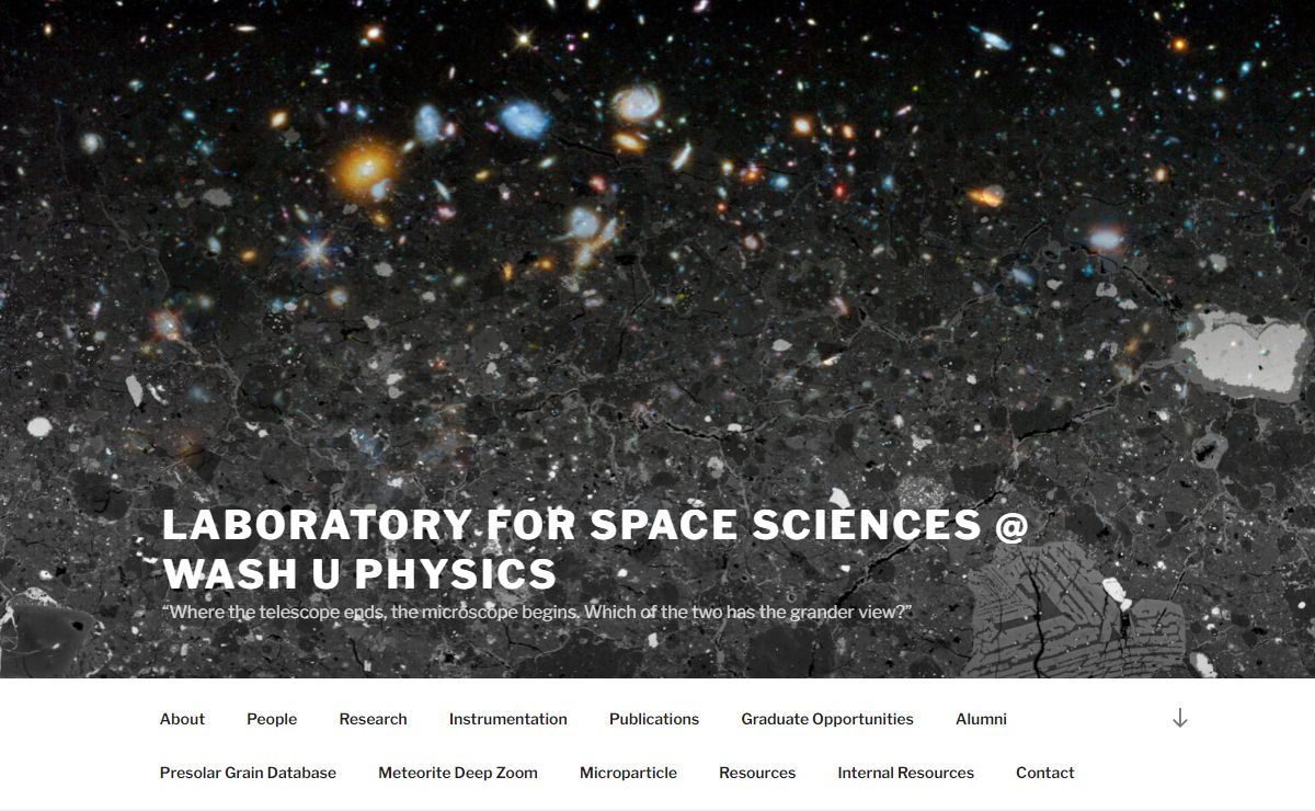 Laboratory for Space Sciences @ Wash U Physics – “Where the telescope ends, the microscope begins. Which of the two has the grander view?”