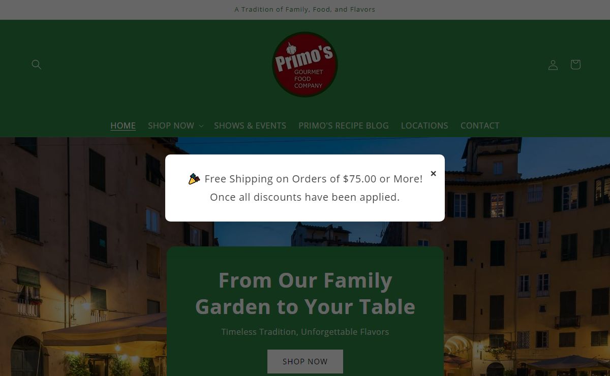 Gourmet Foods | Tracy, CA | 209-836-7041 – Primo's Gourmet Food Inc.