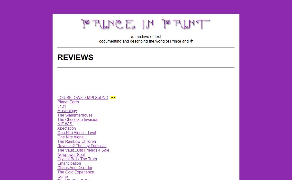 PRINCE IN PRINT