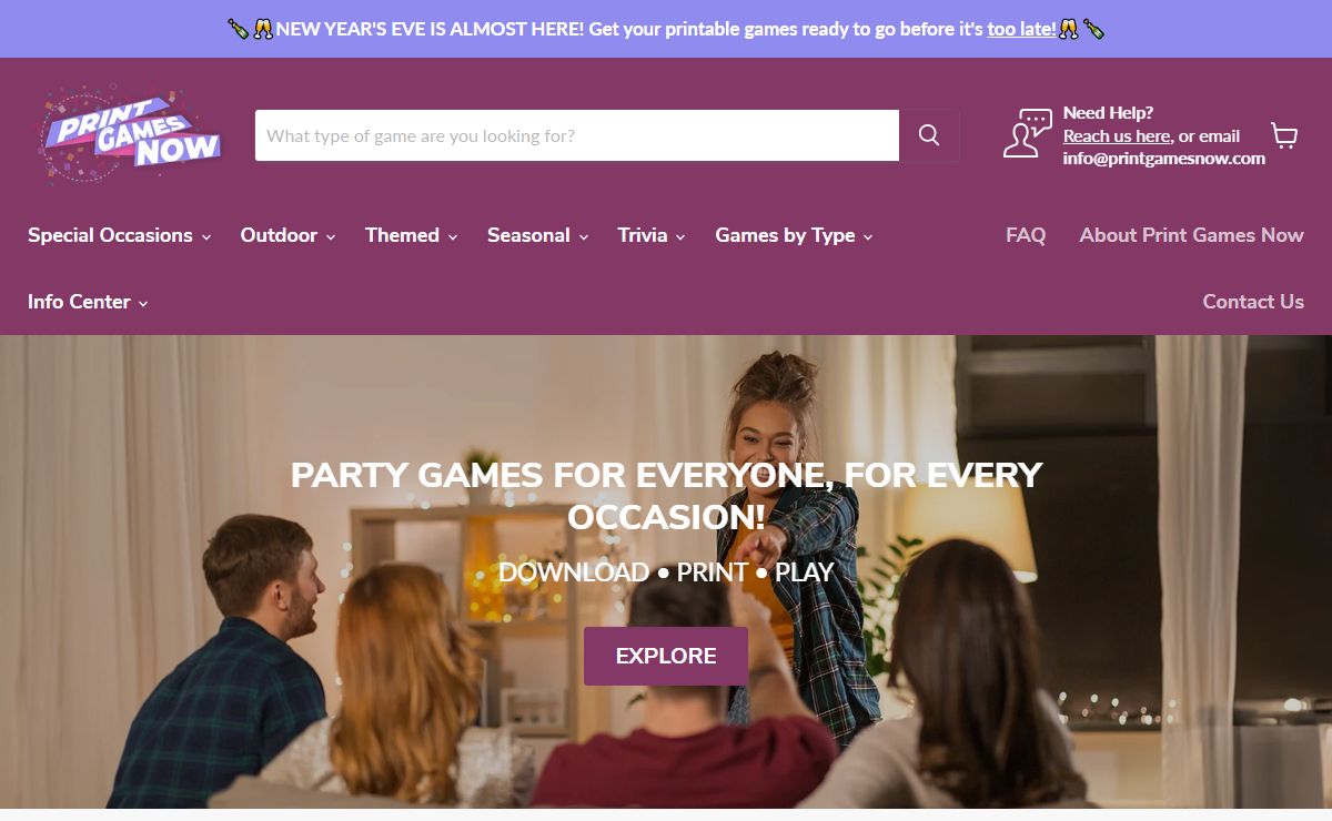 Print Games Now! The Home of Printable Party Games and Trivia