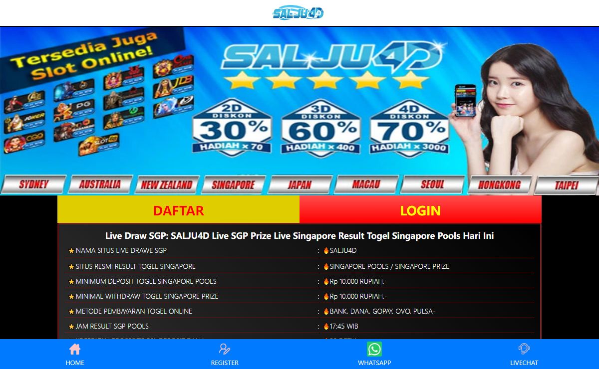 Live Draw SGP: SALJU4D Live SGP Prize Live Singapore Result Togel Singapore Pools Hari Ini