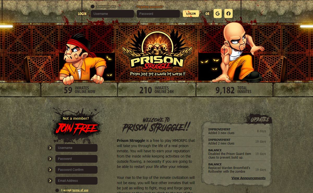 Prison Struggle | Free Online Browser Based MMORPG Game