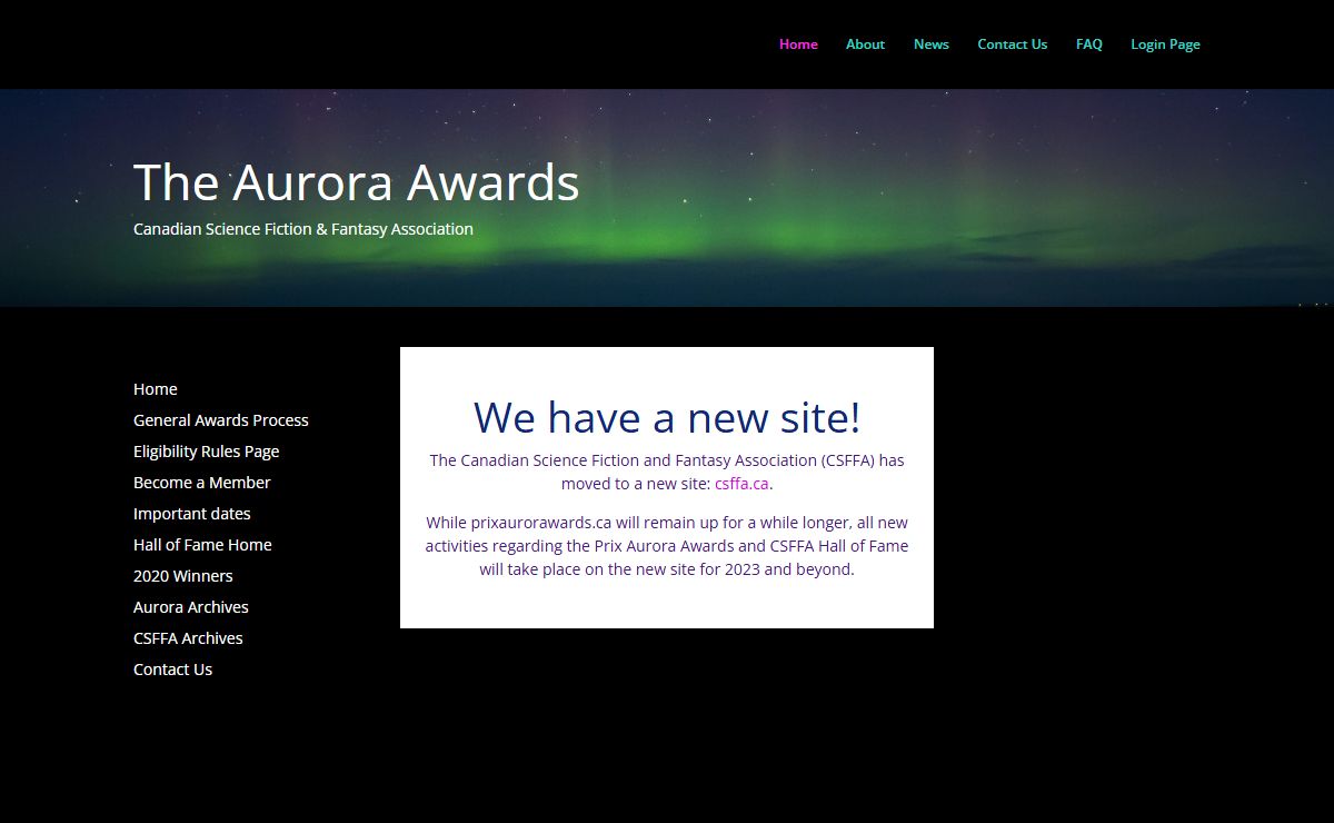 Aurora Awards | Canadian Science Fiction and Fantasy Association