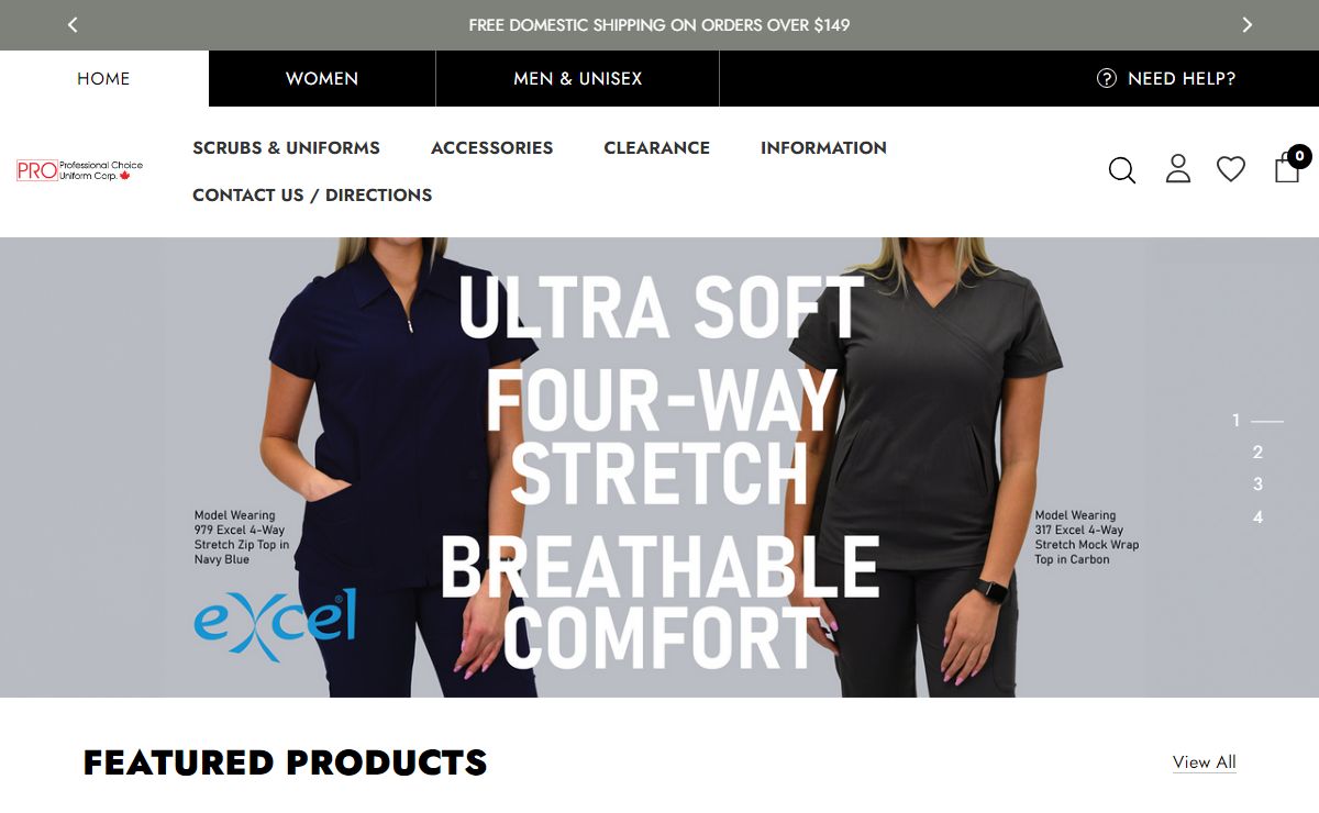Professional Choice Uniform | Home of PRO & Excel Brand Scrubs | Medical Uniforms | Nurses Uniforms | Healthcare Scrub Uniforms | 1-(800)-665-1799