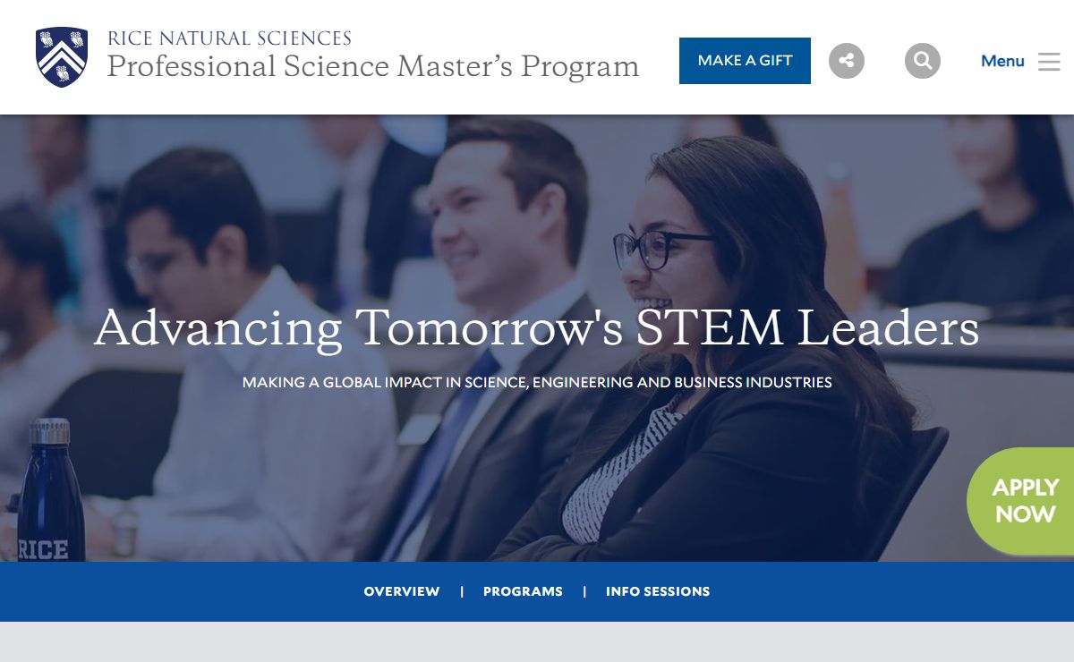 Professional Science Master’s Program | Rice University