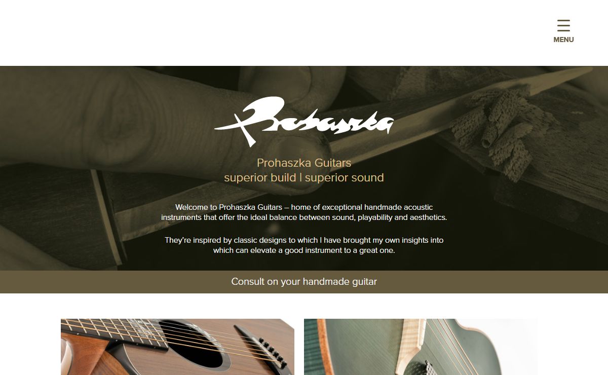 Prohaszka Guitars - Home of exceptional handmade acoustic instruments that offer the ideal balance between sound, playability and aesthetics.