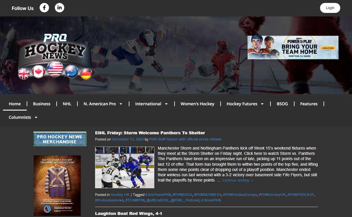 Pro Hockey News