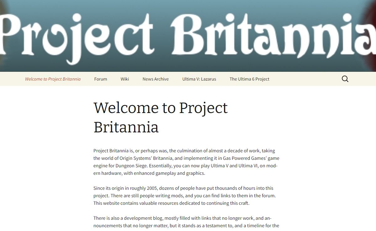 Project Britannia | Home of Project Britannia, mod for Dungeon Siege 1