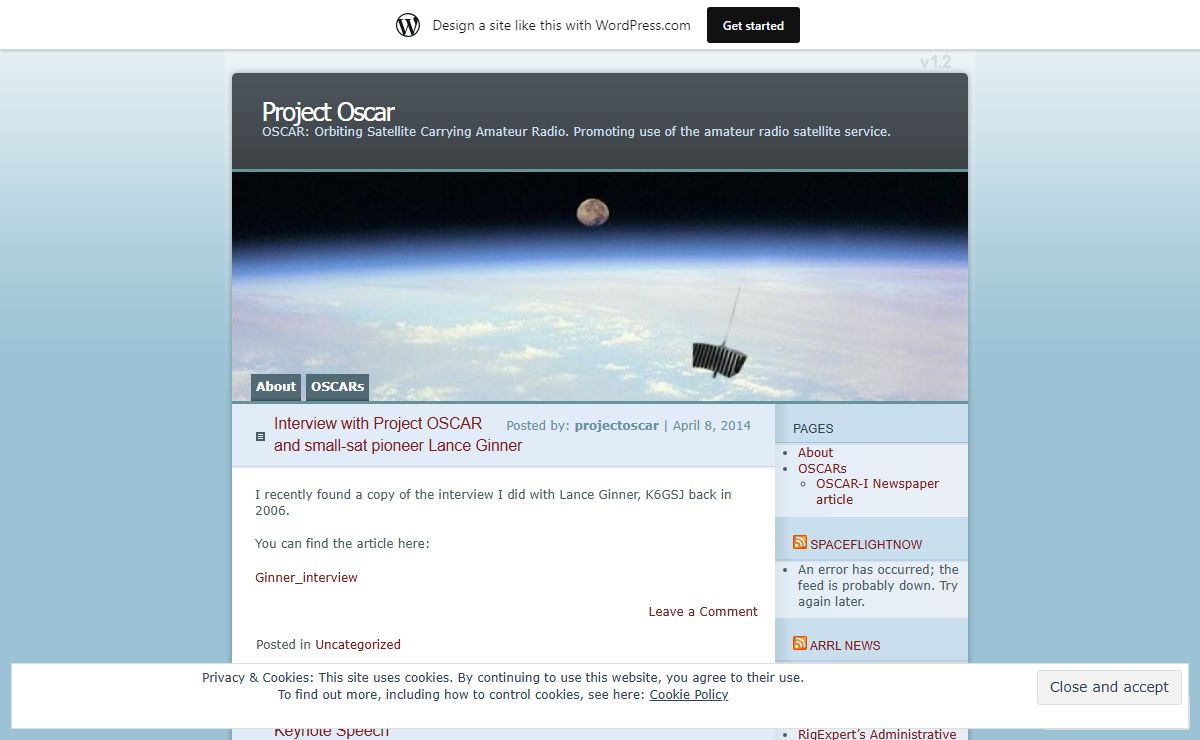 Project Oscar | OSCAR: Orbiting Satellite Carrying Amateur Radio. Promoting use of the amateur radio satellite service.