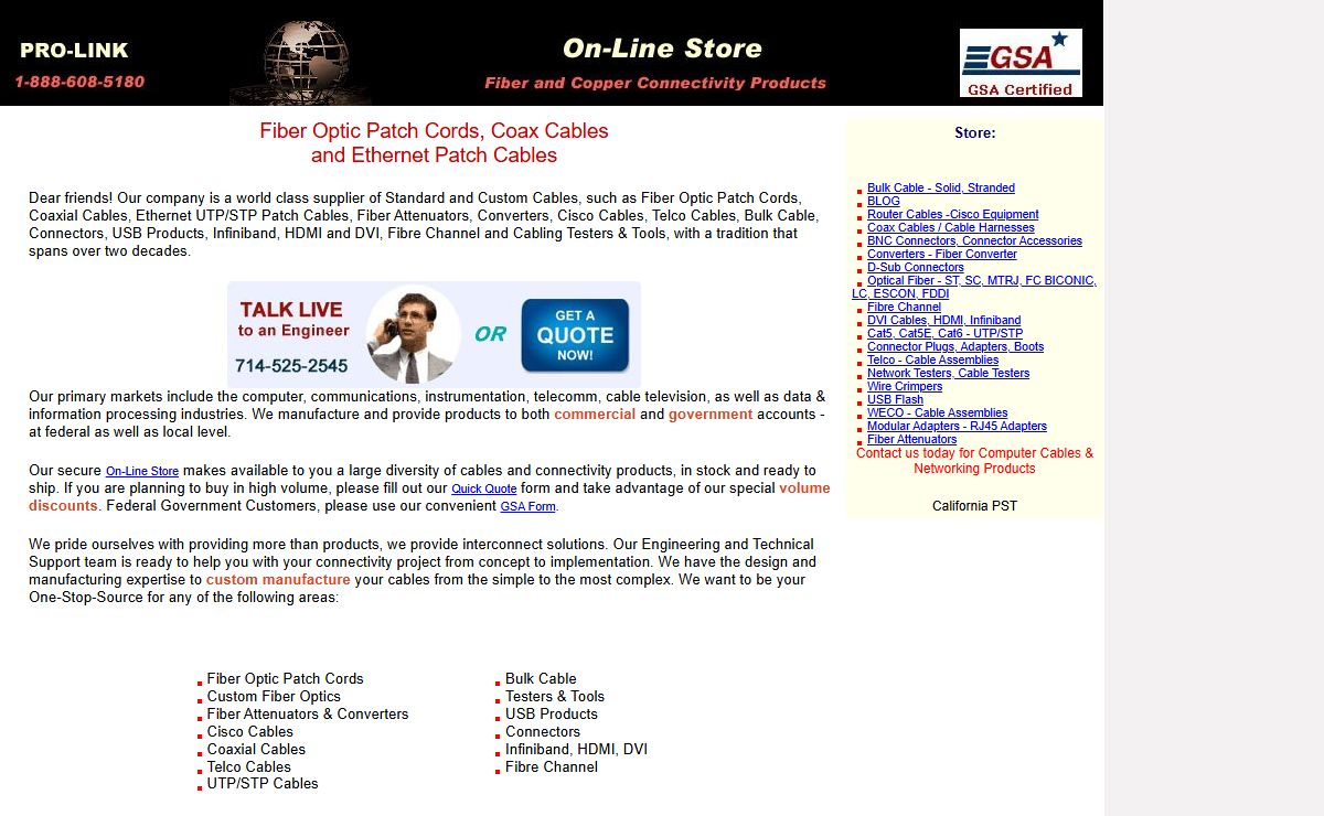 Fiber Optic Patch Cords, Coax Cables and Ethernet Patch Cables