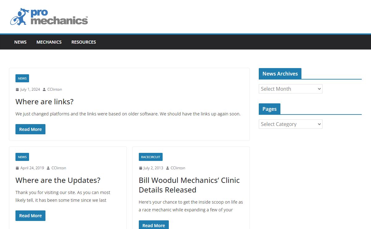 ProMechanics – Updates from the Professional Race Mechanics Community