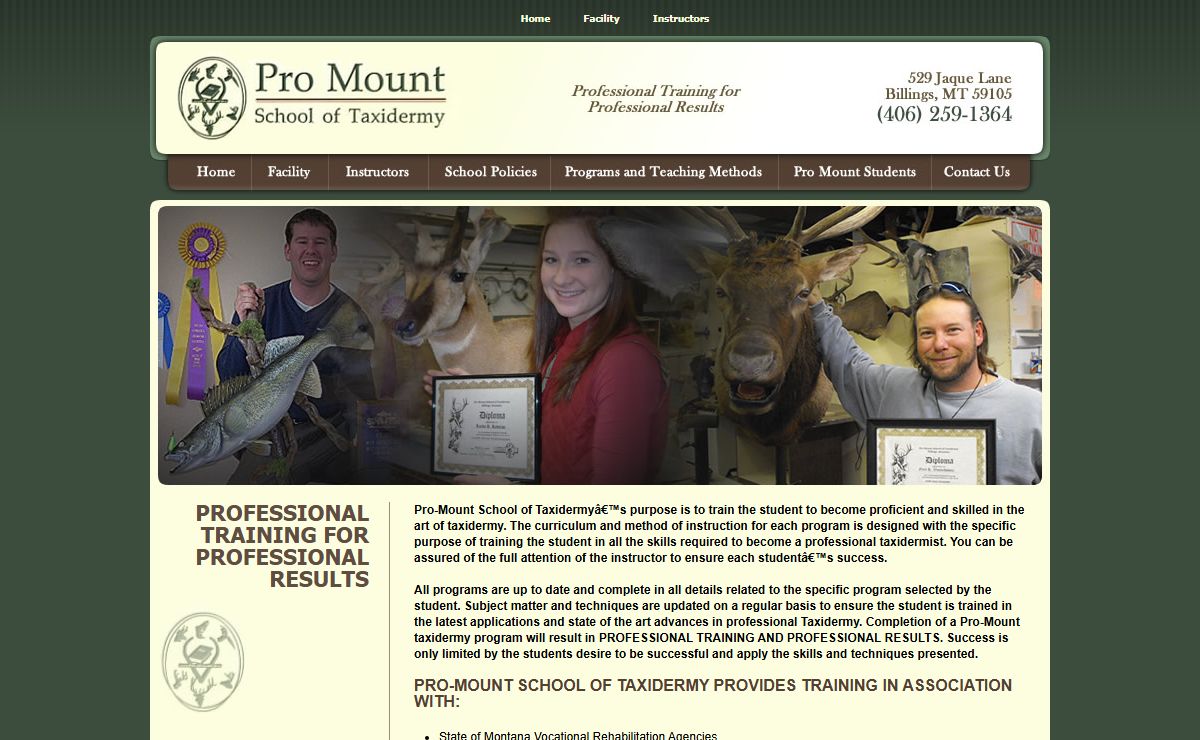 Pro Mount School of Taxidermy