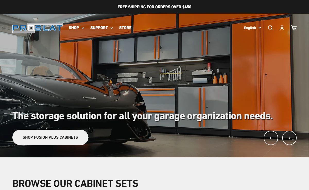 Lifts, Cabinets, Racks & Flooring - Custom Storage | Proslat Garage