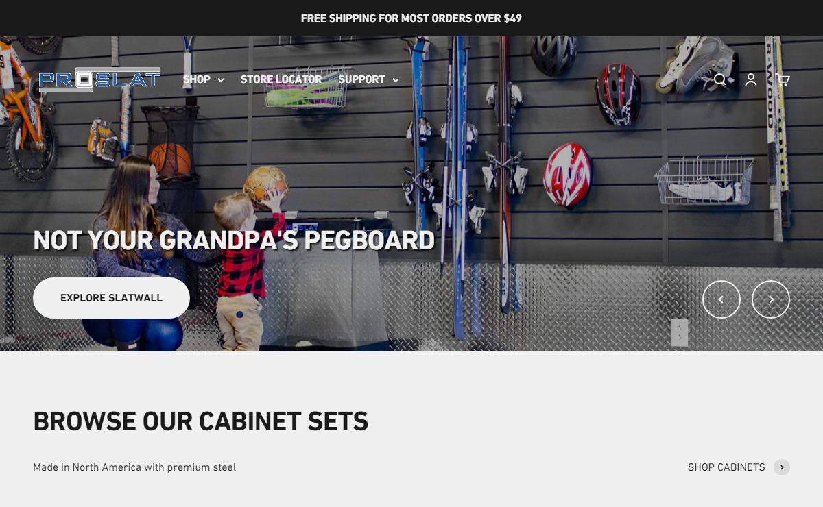 Lifts, Cabinets, Racks & Flooring - Custom Storage | Proslat Garage