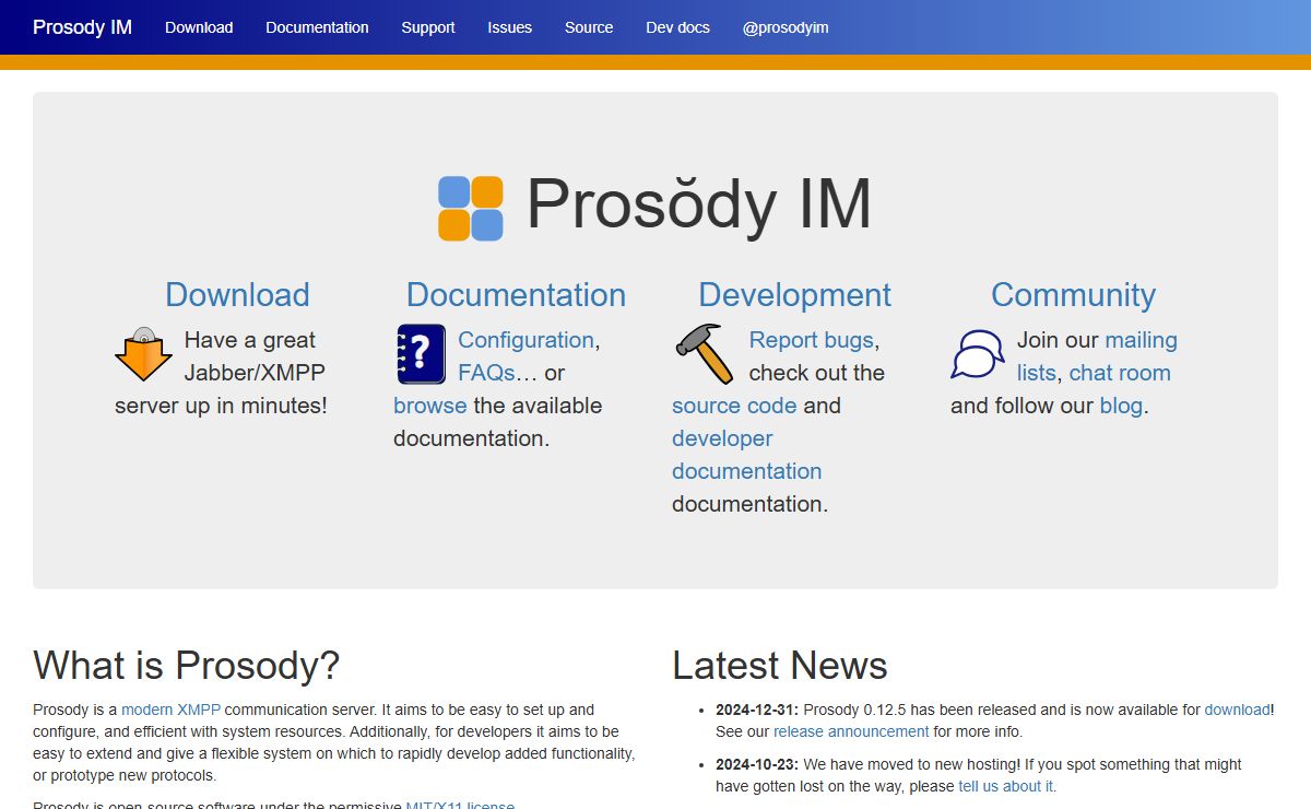 Welcome – Prosody IM