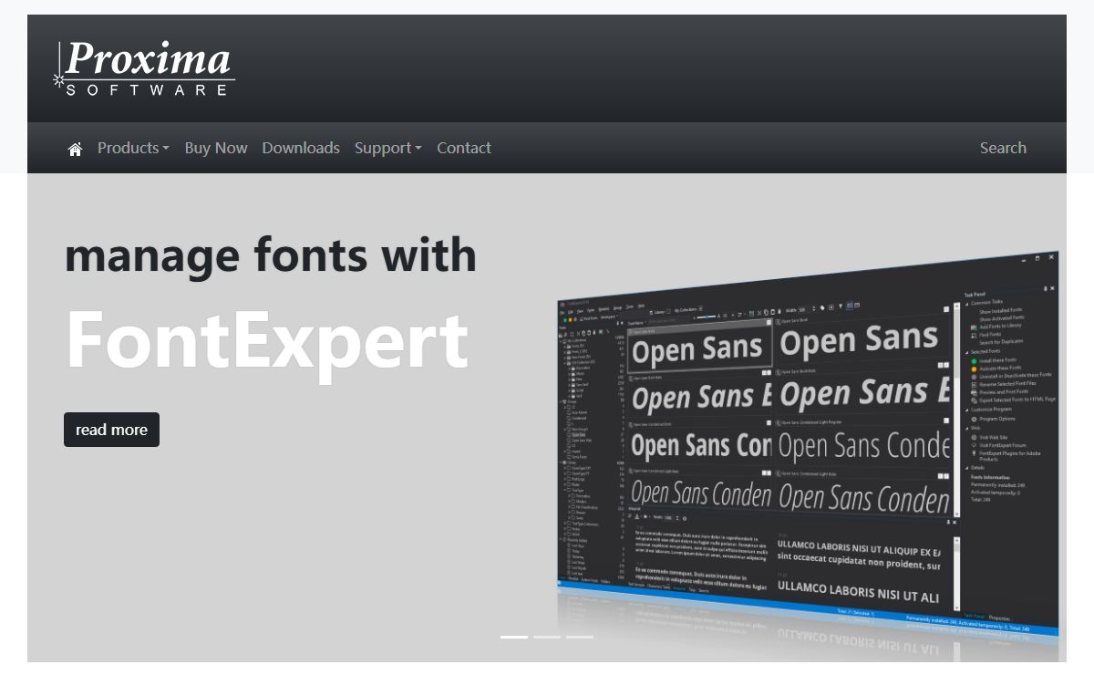 Proxima Software FontExpert Font Manager, FontDraw Font Editor