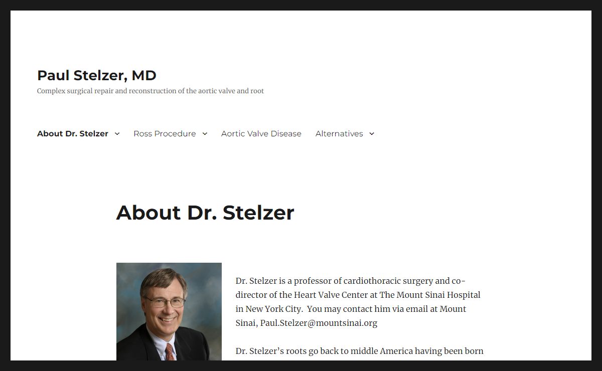 Paul Stelzer, MD – Complex surgical repair and reconstruction of the aortic valve and root