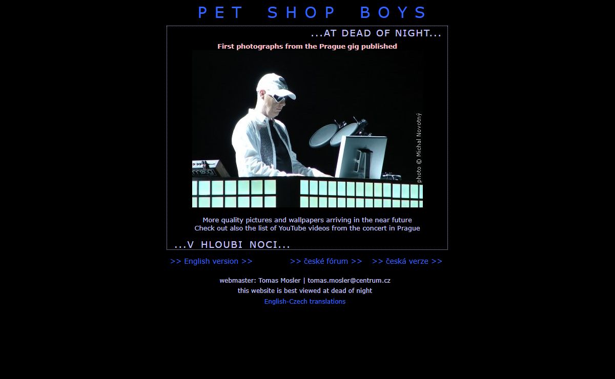 Pet Shop Boys at dead of night * Pet Shop Boys v hloubi noci