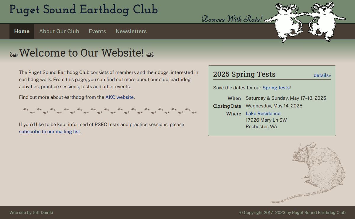Welcome to Our Website! — Puget Sound Earthdog Club