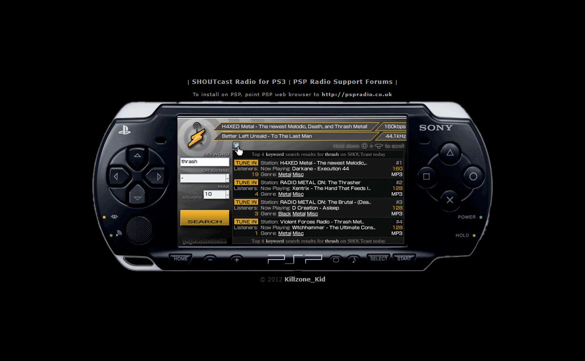 SHOUTcast on PSP