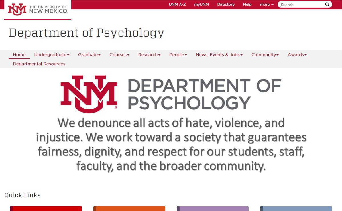 Department of Psychology | The University of New Mexico