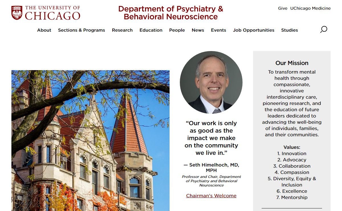 Department of Psychiatry and Behavioral Neuroscience | The University of Chicago