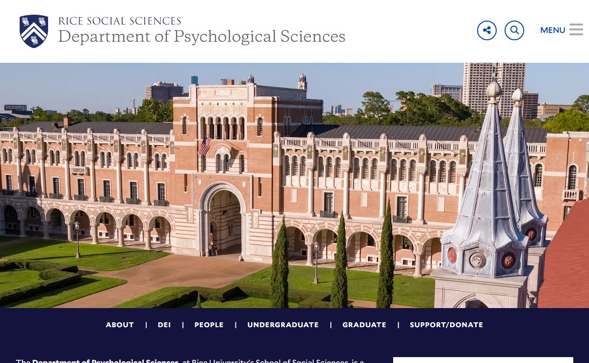 Department of Psychological Sciences | Rice University