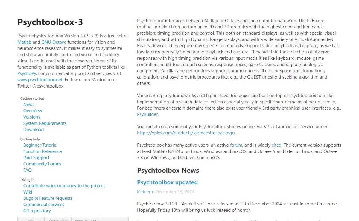 Psychtoolbox-3 - Overview