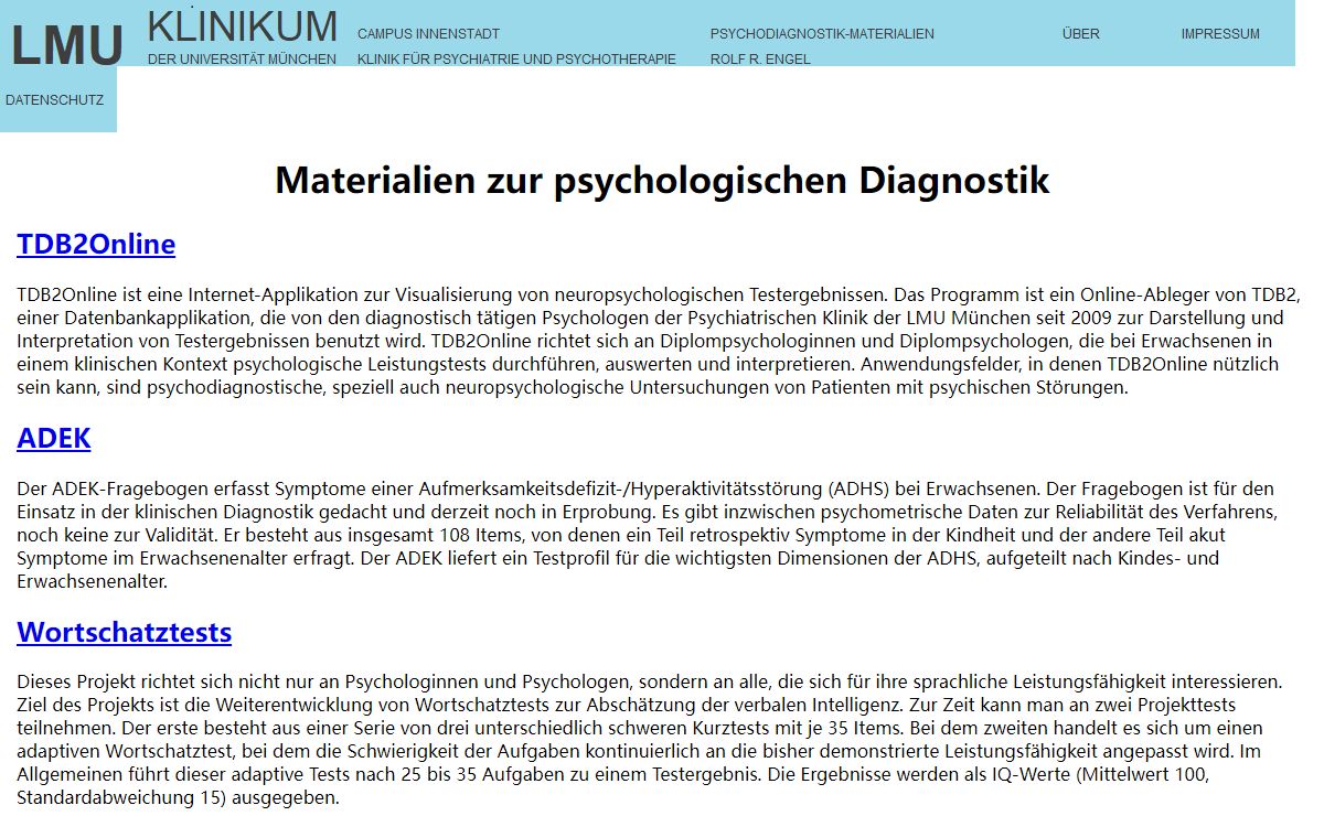 Materialien zur psychologischen Diagnostik