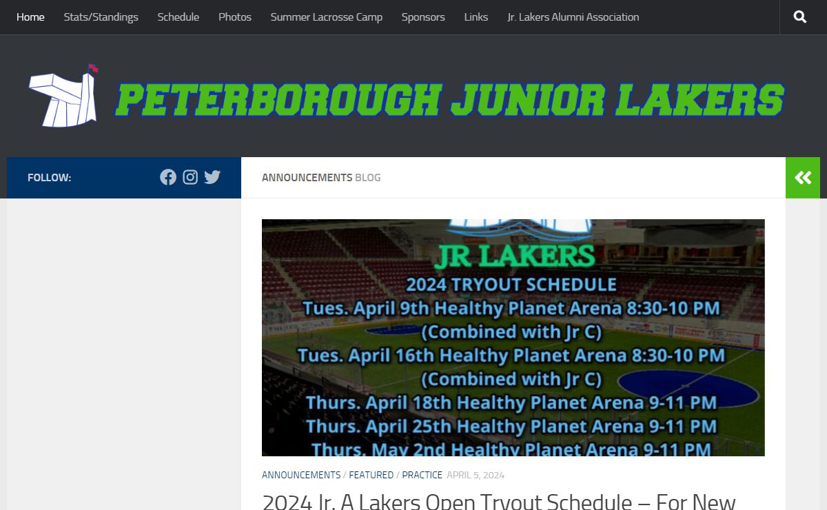 Peterborough Junior Lakers – Official Home of The Peterborough Junior Lakers