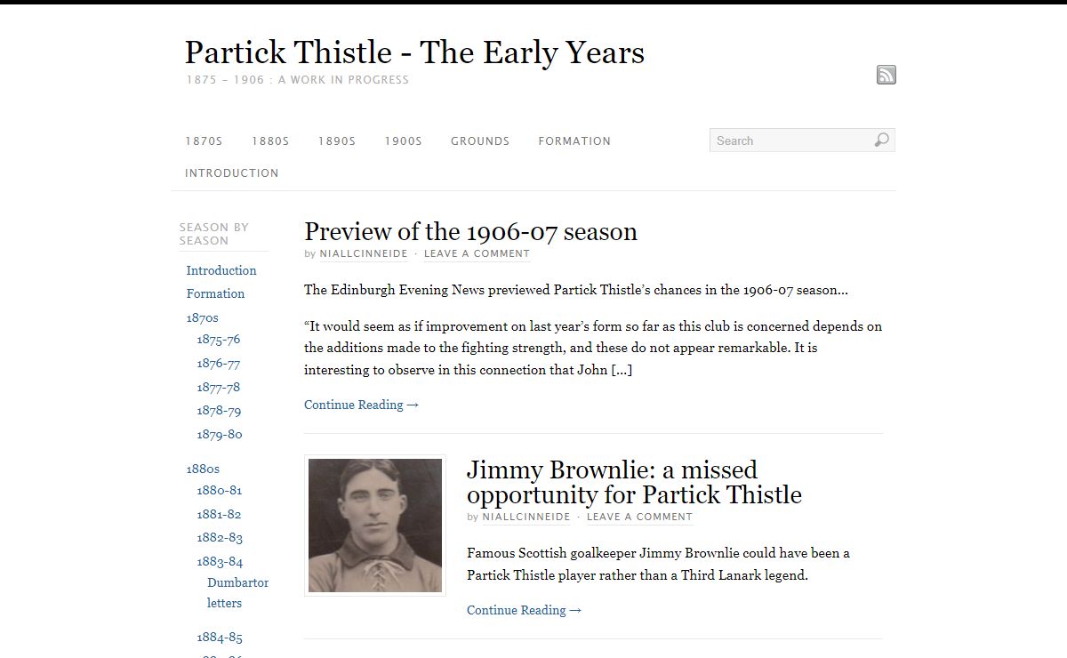 Partick Thistle - The Early Years | 1875 – 1906 : A work in progress