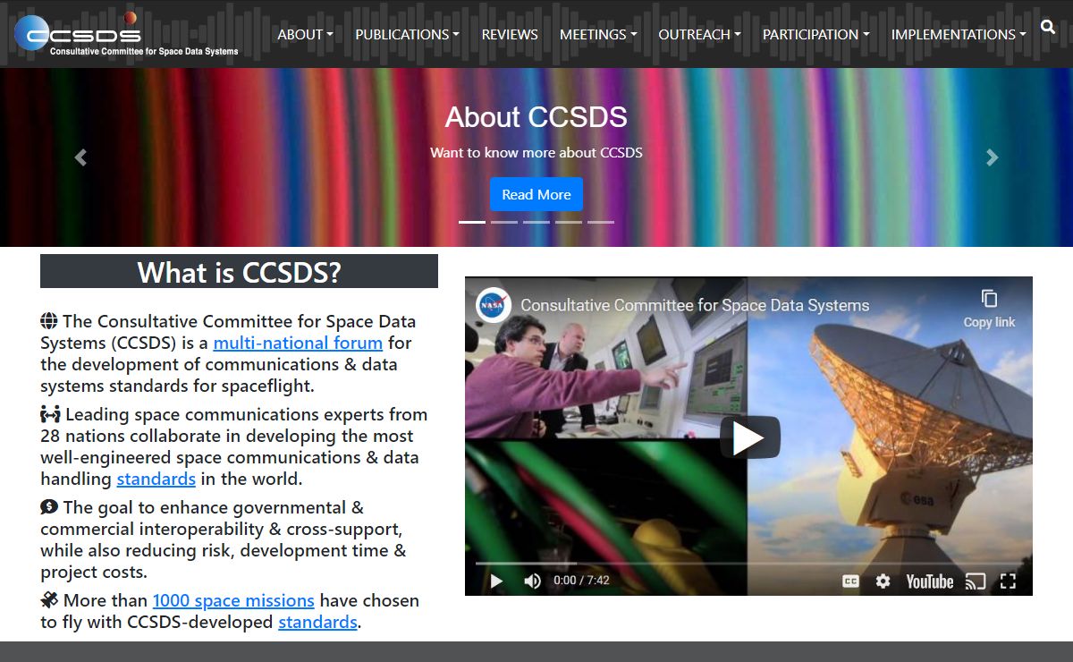 CCSDS.org - The Consultative Committee for Space Data Systems (CCSDS)