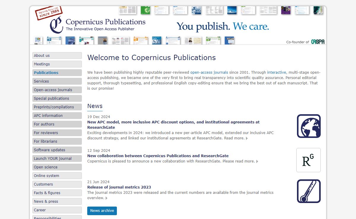 Copernicus Publications - Publications