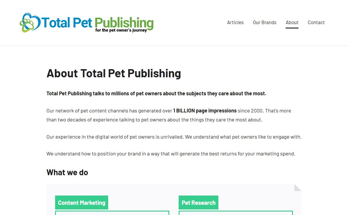 Total Pet Publishing - the pet publishing company