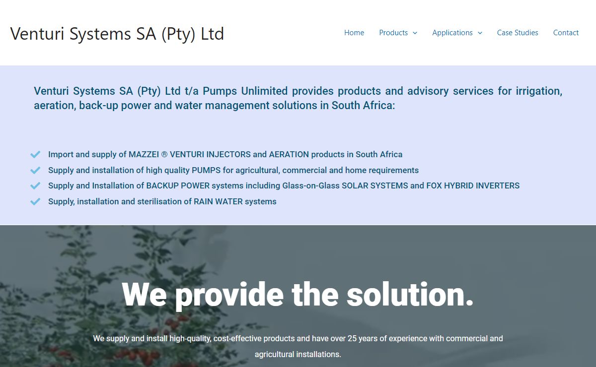 Venturi Systems SA (Pty) Ltd – Mazzei Venturi Injectors