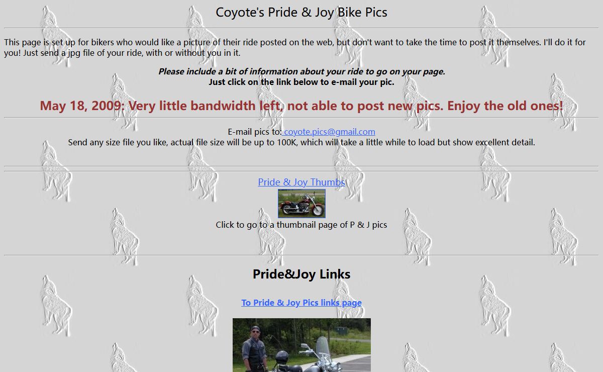 Pride and Joy Bike Pics