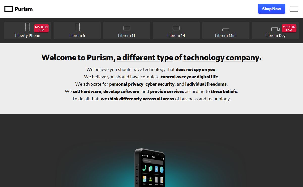 Beautiful, Secure, Privacy-Respecting Devices - Purism