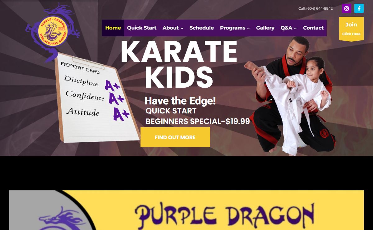 Martial Arts in East Vancouver | Purple Dragon - $19.95 Trial Offer