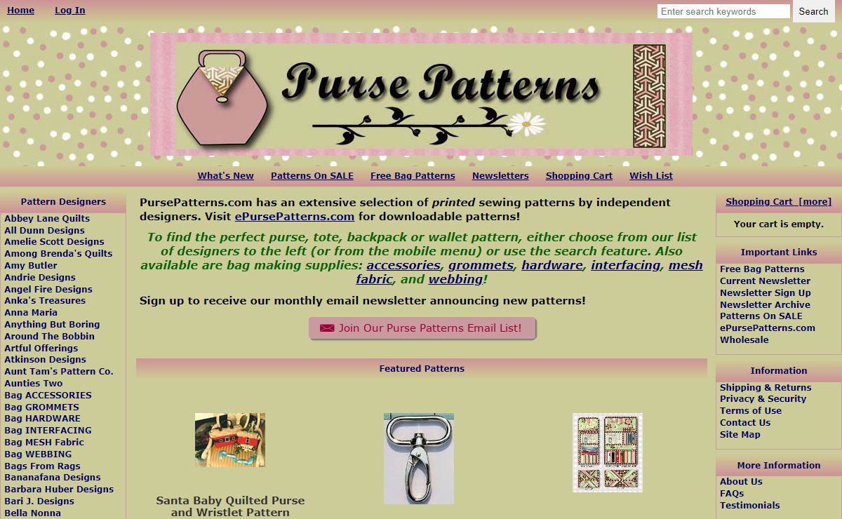 PursePatterns.com, Sew your own unique purse or bag!