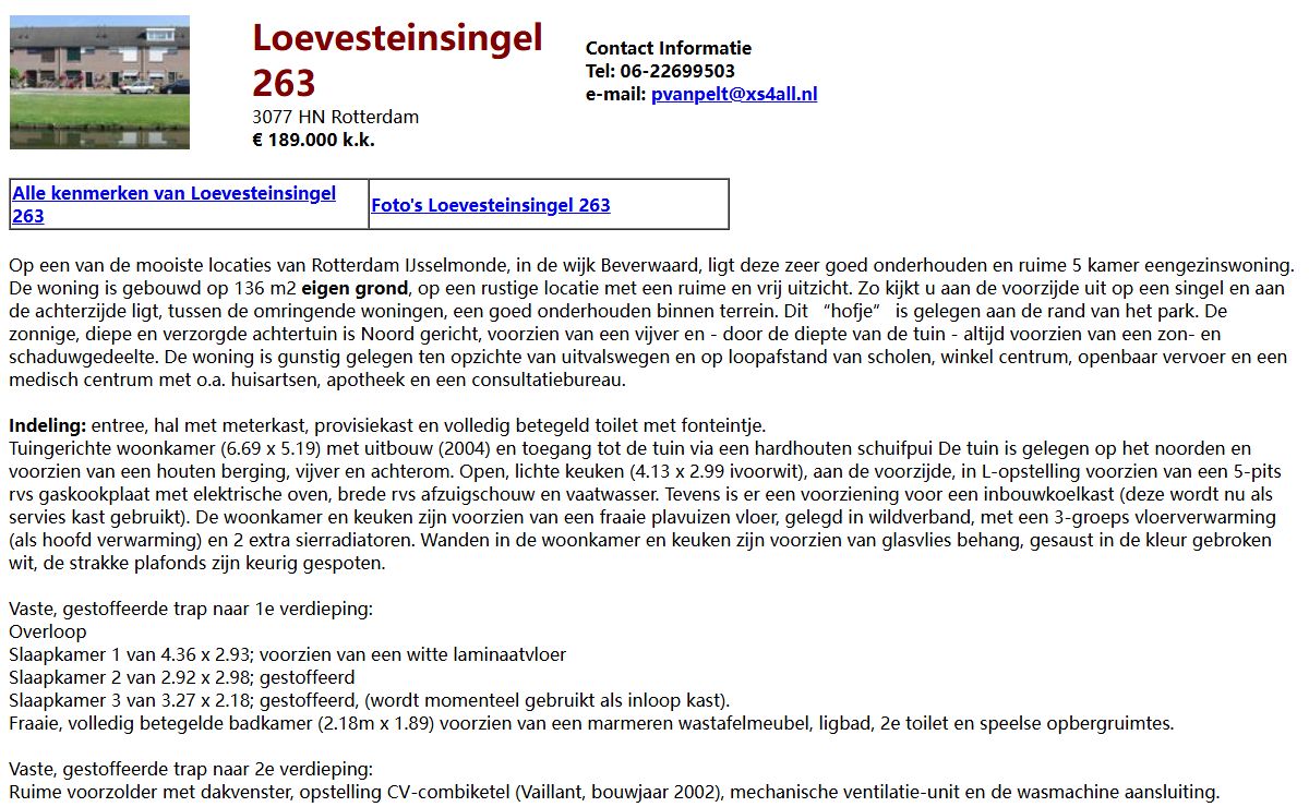 Koophuis, te koop loevesteinsingel 263 Rotterdam IJsselmonde