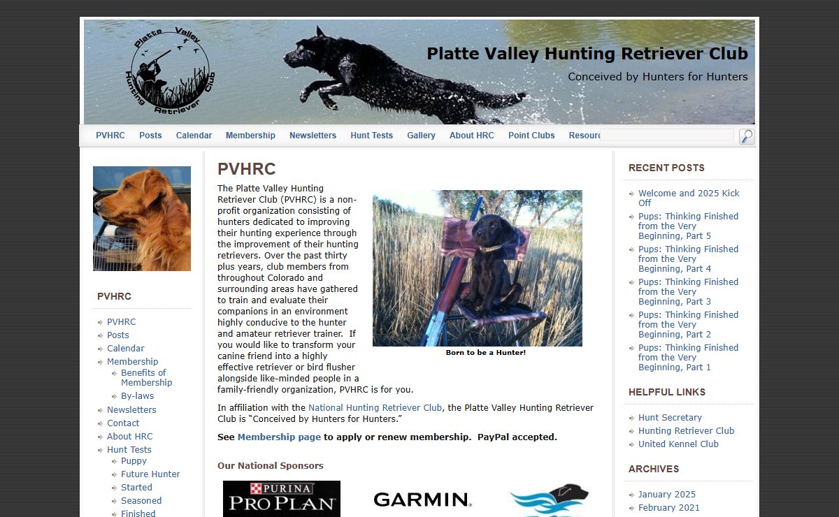 Platte Valley Hunting Retriever Club