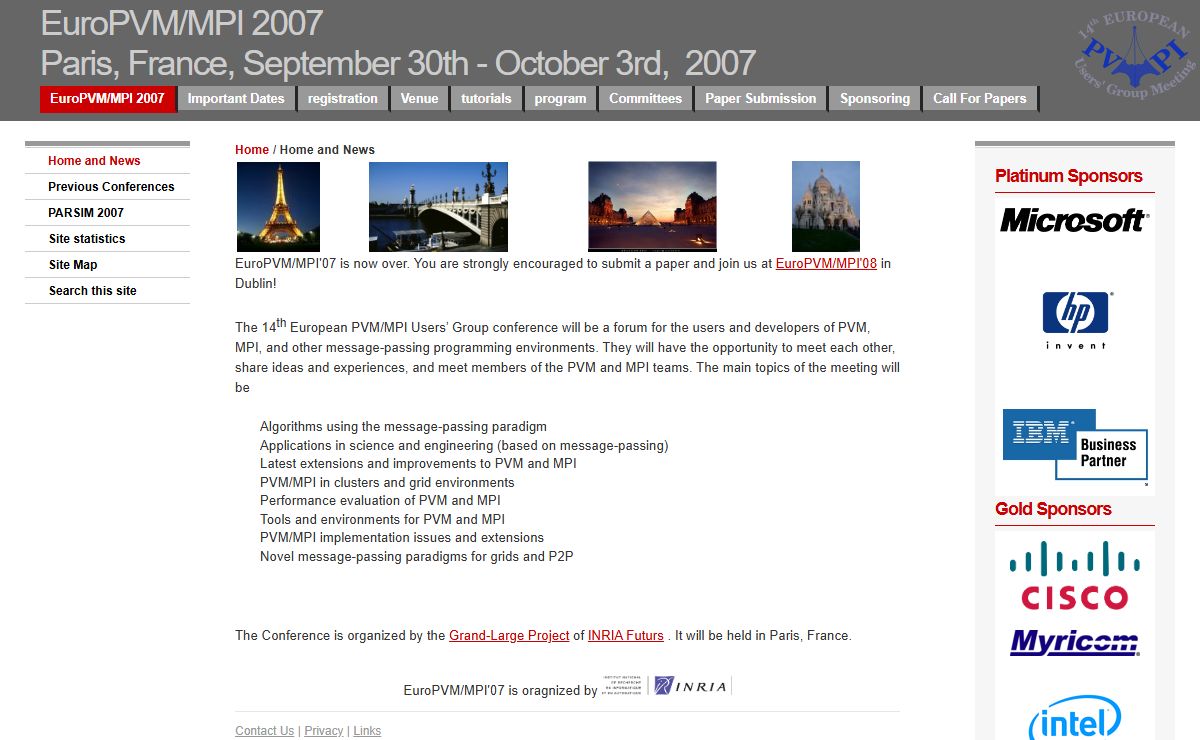 EuroPVM/MPI 2007 - Home and News - Home and News