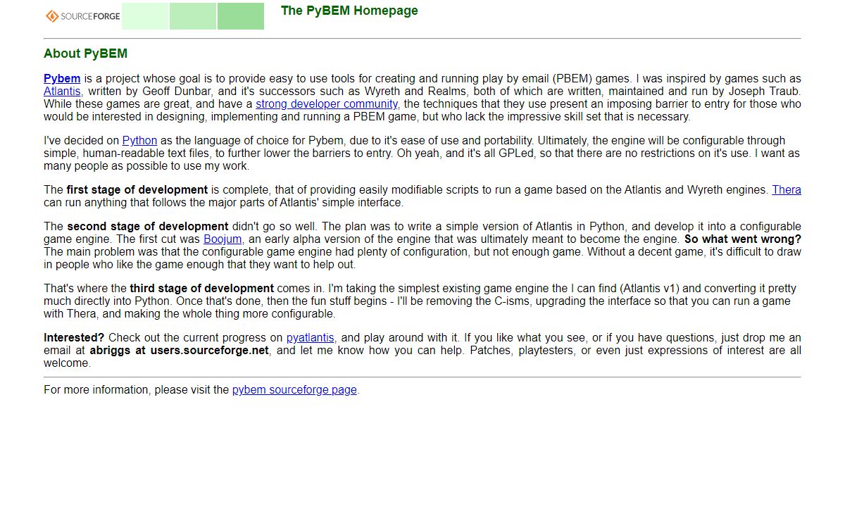 PyBEM - the Python based play by email system