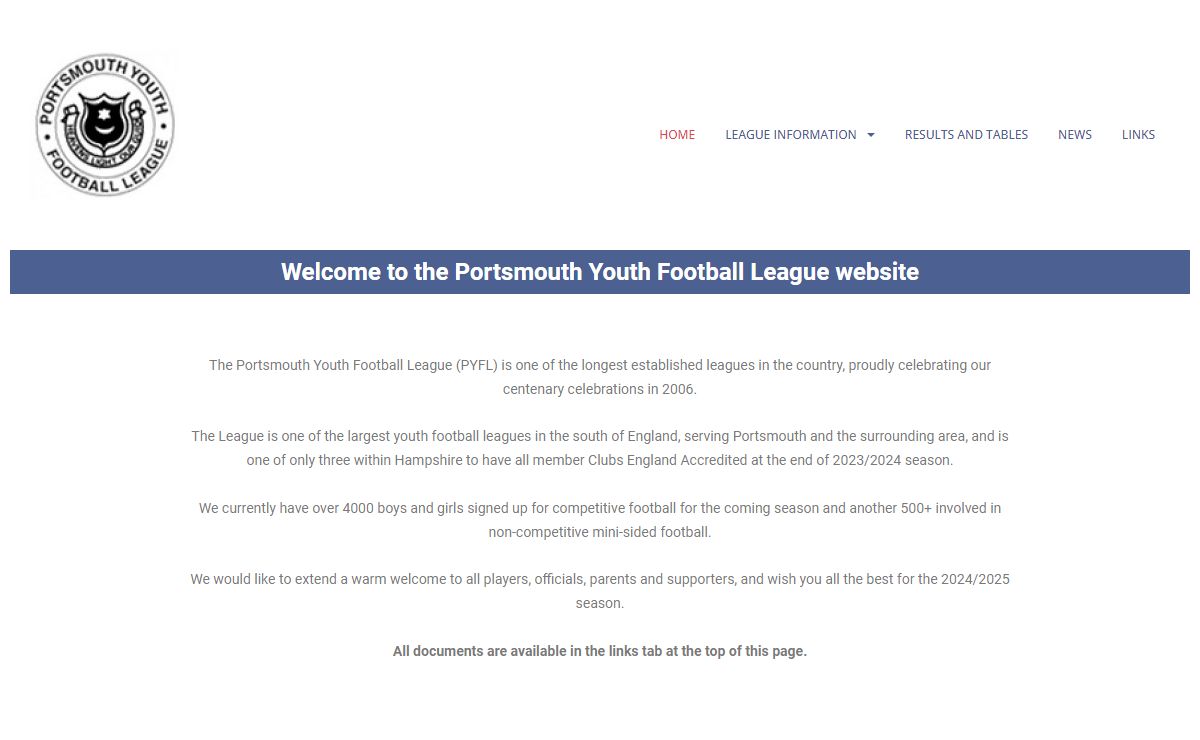 THE PORTSMOUTH YOUTH FOOTBALL LEAGUE – SPONSORED BY CUMMINS & POPE LTD