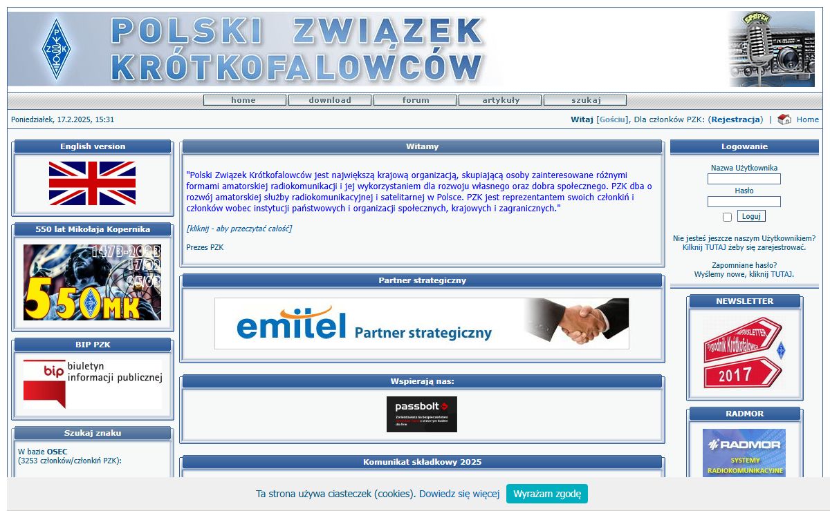 PZK. Polski Związek Krótkofalowców. Polish Amateur Radio Union.